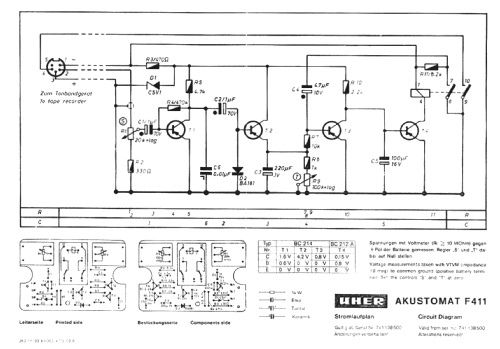 Akustomat F411; Uher Werke; München (ID = 335278) Ampl/Mixer