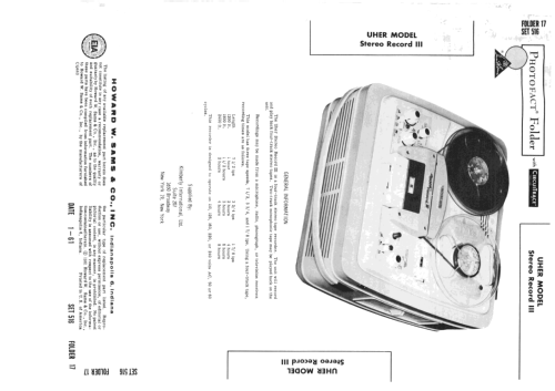 Stereo-record III ; Uher Werke; München (ID = 1646558) R-Player