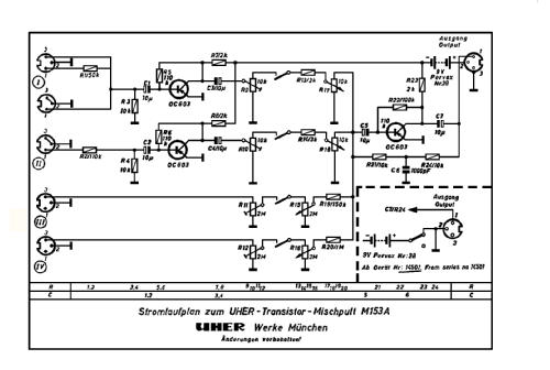 Transistoren-Mischpult / Transistor-Mischpult M153A; Uher Werke; München (ID = 1814006) Ampl/Mixer