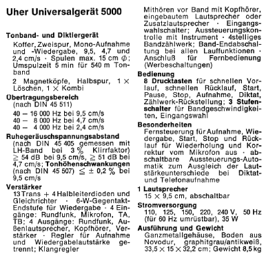 Universalgerät 5000; Uher Werke; München (ID = 1138741) R-Player