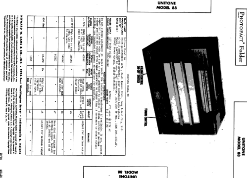 Unitone 88; Union Electronics (ID = 507414) Radio