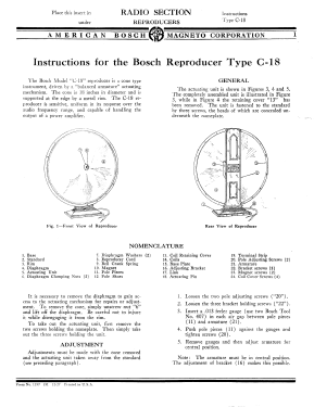 Reproducer 603, Type C-18; United American (ID = 2866283) Lautspr.-K