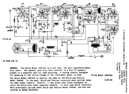 1291344 Buick; United Motors (ID = 785258) Car Radio