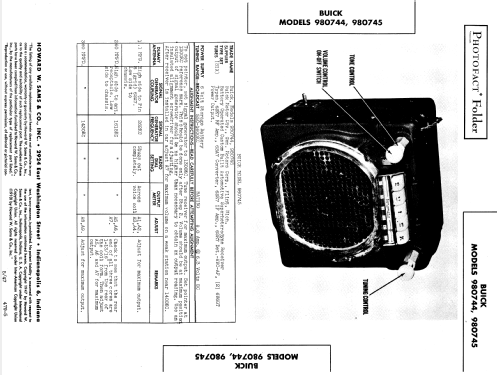 980745 Buick; United Motors (ID = 834844) Car Radio