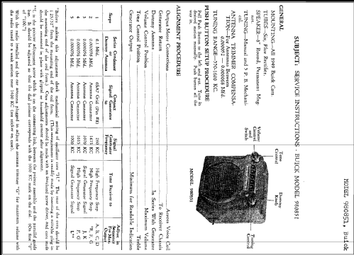 980851 Buick; United Motors (ID = 275902) Car Radio