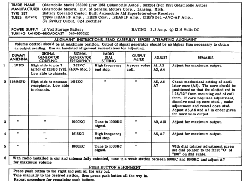 983090 Oldsmobile ; United Motors (ID = 237232) Autoradio