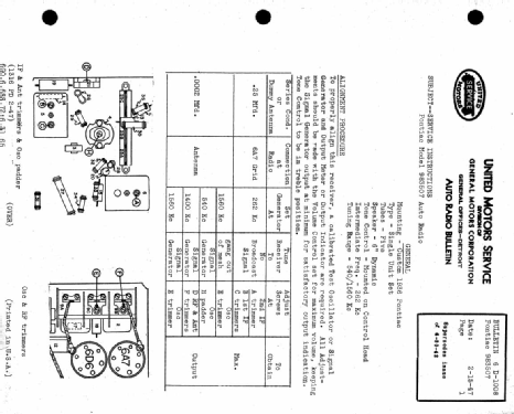 983507 Pontiac; United Motors (ID = 1385608) Car Radio