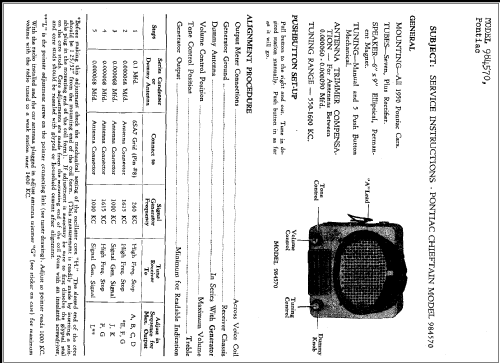 984570 Pontiac; United Motors (ID = 276203) Car Radio