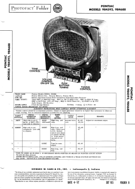 984592 Pontiac; United Motors (ID = 3044267) Car Radio