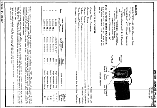 986388 Chevrolet; United Motors (ID = 104539) Car Radio