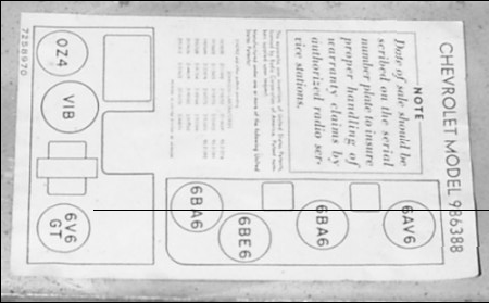 986388 Chevrolet; United Motors (ID = 99490) Car Radio