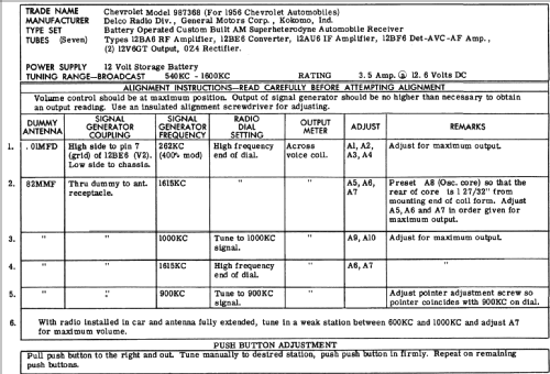 987368 Chevrolet; United Motors (ID = 235272) Car Radio