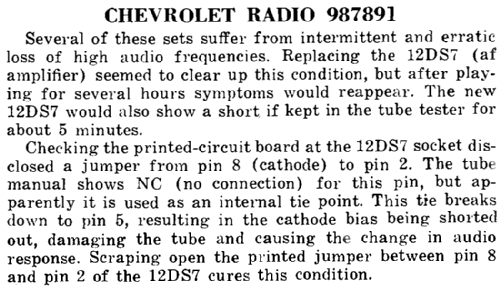 987891 Chevrolet; United Motors (ID = 1908035) Car Radio