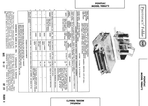 Delco 988672 Pontiac; United Motors (ID = 2447009) Car Radio