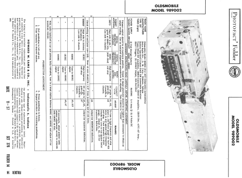 Delco 989002 Oldsmobile Super deLuxe; United Motors (ID = 2461987) Car Radio