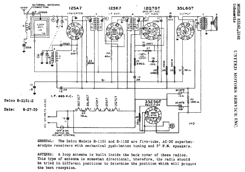 Delco R1152; United Motors (ID = 781740) Radio