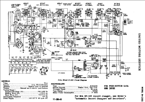 Delco R1221; United Motors (ID = 782607) Radio