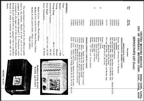 Delco R-1230; United Motors (ID = 411580) Radio