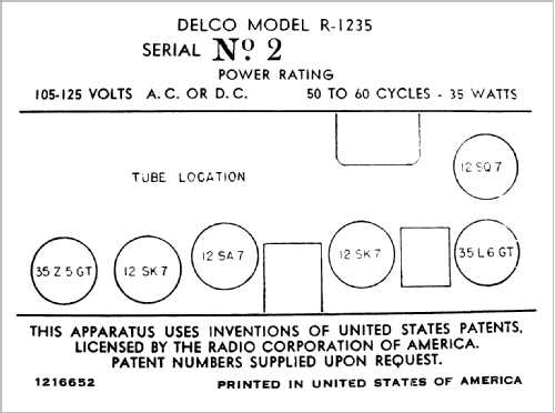 Delco R-1235 ; United Motors (ID = 1278949) Radio