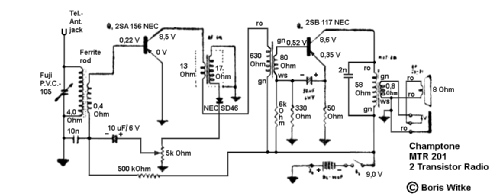 Champtone 2-Transistor Radio MTR 201; Unknown - CUSTOM (ID = 2627277) Radio