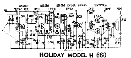 Six Transistor H-660; Holiday; brand (ID = 1759047) Radio