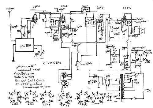 Inconnu - Unknown 51 Cadran Radio JD 504; Unknown - CUSTOM (ID = 2102949) Radio