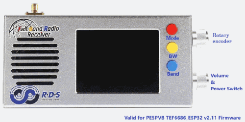 TEF6686 Silver Metal Case Full Band FM-MW-SW-LW radio PE5PVB_ESP32 Based; Unknown - CUSTOM (ID = 3074927) Radio