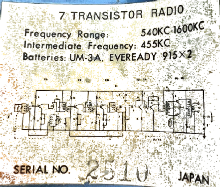 Tradescope 7 Transistor Flask Radio ; Unknown - CUSTOM (ID = 2812702) Radio