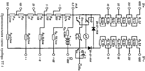 V-A-Ohm Meter - Тестер Tt-1 {Тт-1}; Ribinsk devices (ID = 1708656) Equipment