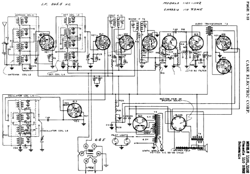 Case 1101 Radio Vogue Ch= 110 RSME Tell Time Tuning; Apex Electric, Pool; (ID = 479818) Radio