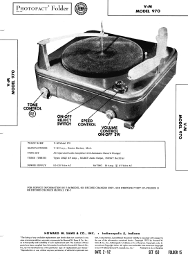 970 ; V-M VM Voice of (ID = 3019617) Sonido-V