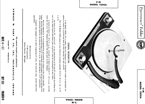 1200A ; V-M VM Voice of (ID = 546425) Reg-Riprod