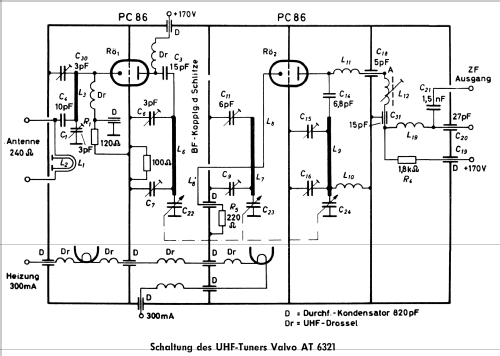 UHF-Tuner AT 6321 /01 /01S /02 /11 - A3 143 98 - A3 192 95; Valvo GmbH, (ID = 584375) mod-past25