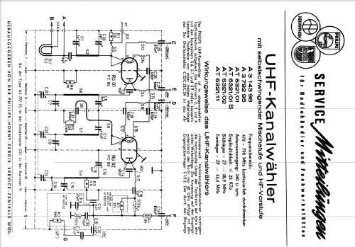 UHF-Tuner AT 6321 /01 /01S /02 /11 - A3 143 98 - A3 192 95; Valvo GmbH, (ID = 851388) mod-past25