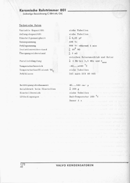 Keramische Rohrtrimmer 801; Valvo GmbH, (ID = 3036442) Radio part