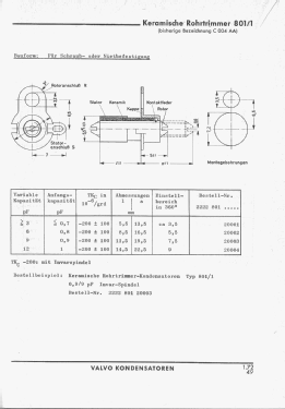 Keramische Rohrtrimmer 801; Valvo GmbH, (ID = 3036443) Radio part