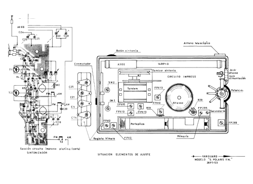 Polaris / Super Polaris AM-FM 28PT-S7; Vanguard; Hospitalet (ID = 1871647) Radio