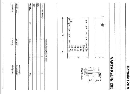 Anodenbatterie 120V spezial 295; Varta Accumulatoren- (ID = 2346694) Fuente-Al