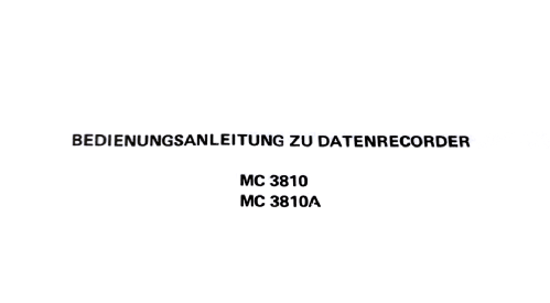 MC Tape Drive System MC3810A; Videoton; (ID = 2727753) Sonido-V