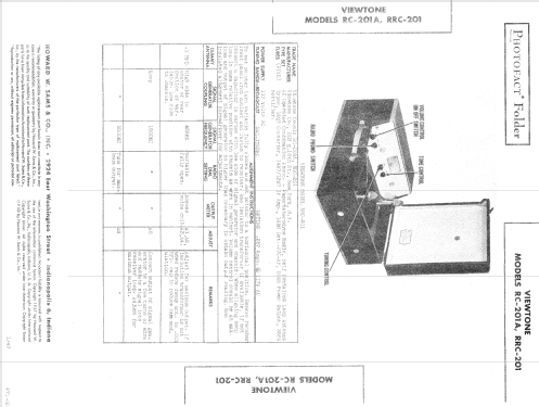 RC-201A ; Viewtone Company; N. (ID = 595284) Radio