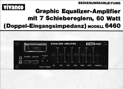 Equalizer Amplifier 6460; Vivanco AG (ID = 1662200) Ampl/Mixer