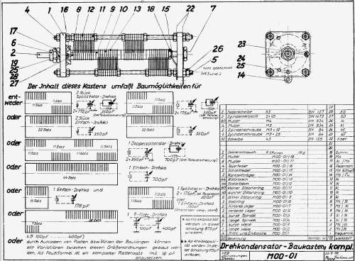 Drehkondensatoren-Baukasten M 00-01; Vorrichtungen Dessau (ID = 1043836) Kit