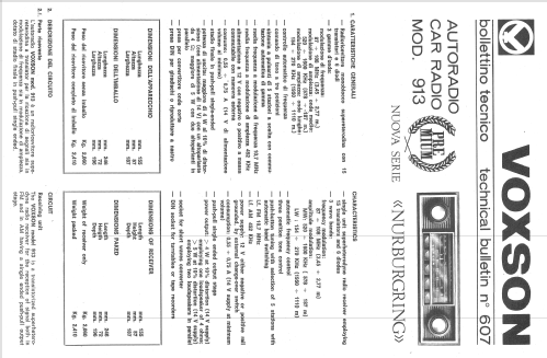 Nürburgring 913; Voxson, FARET F.A.R. (ID = 1094920) Car Radio