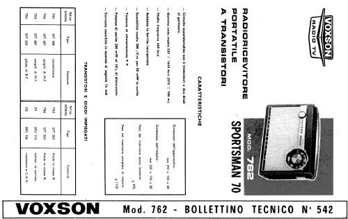 Sportsman 70 Ch= 762; Voxson, FARET F.A.R. (ID = 588370) Radio