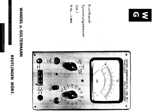 Breitband-Spannungsmesser Wideband-Voltmeter SM-1; Wandel & Goltermann; (ID = 175844) Equipment