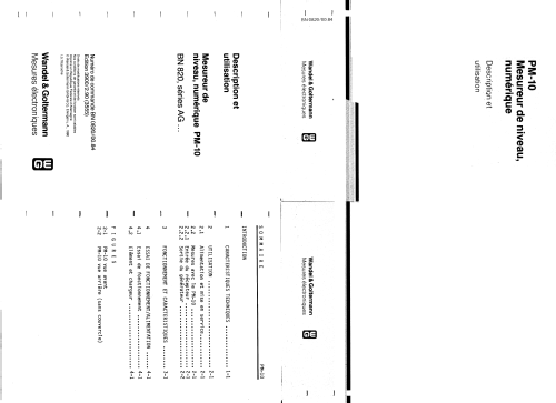 dBm Décibel-mètre numérique / Pegelmesser PM-10; Wandel & Goltermann; (ID = 1868895) Equipment