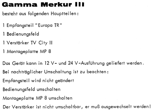 Gamma Merkur III ; Wandel & Goltermann; (ID = 2475259) Car Radio