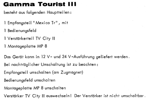 Gamma Tourist III ; Wandel & Goltermann; (ID = 2475307) Car Radio