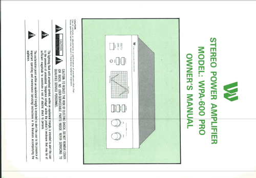 Stereo Power Amplifier WPA-600 PRO; Wangine Electronics (ID = 2084659) Ampl/Mixer