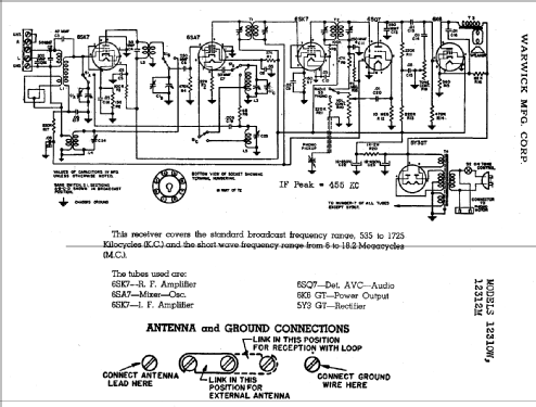 12312M ; Warwick Mfg. Corp., (ID = 717030) Radio